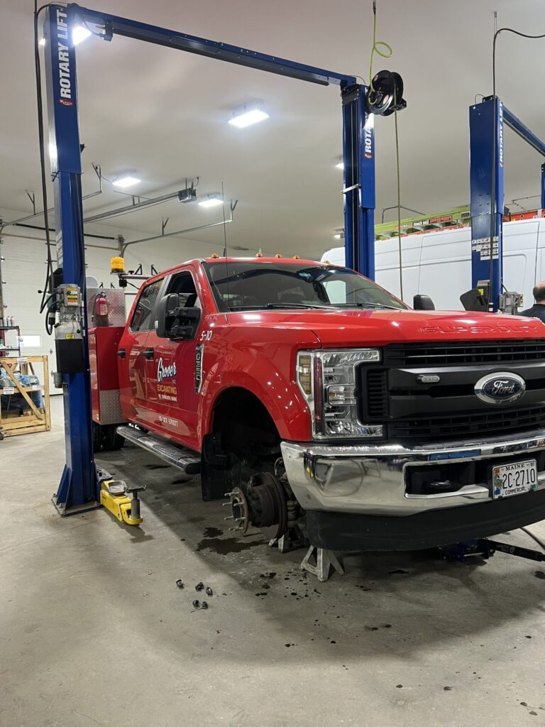 Town of Casco, ME fleet vehicle being serviced.